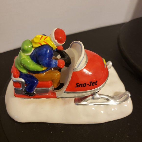 Department 56 Sno-Jet Snowmobile & Kids Around The Tree - Picture 7 of 7